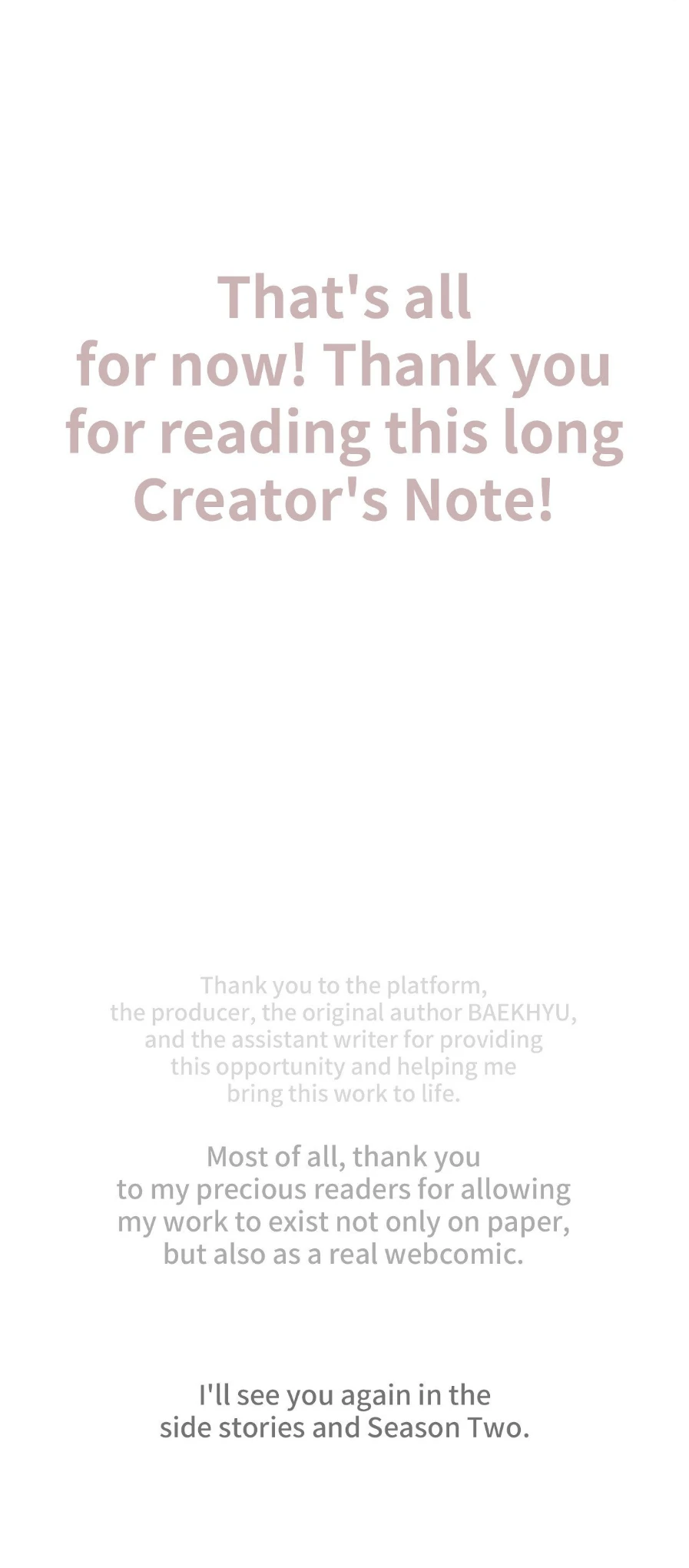 A Crown of Thorns - Creator's Note manhwa