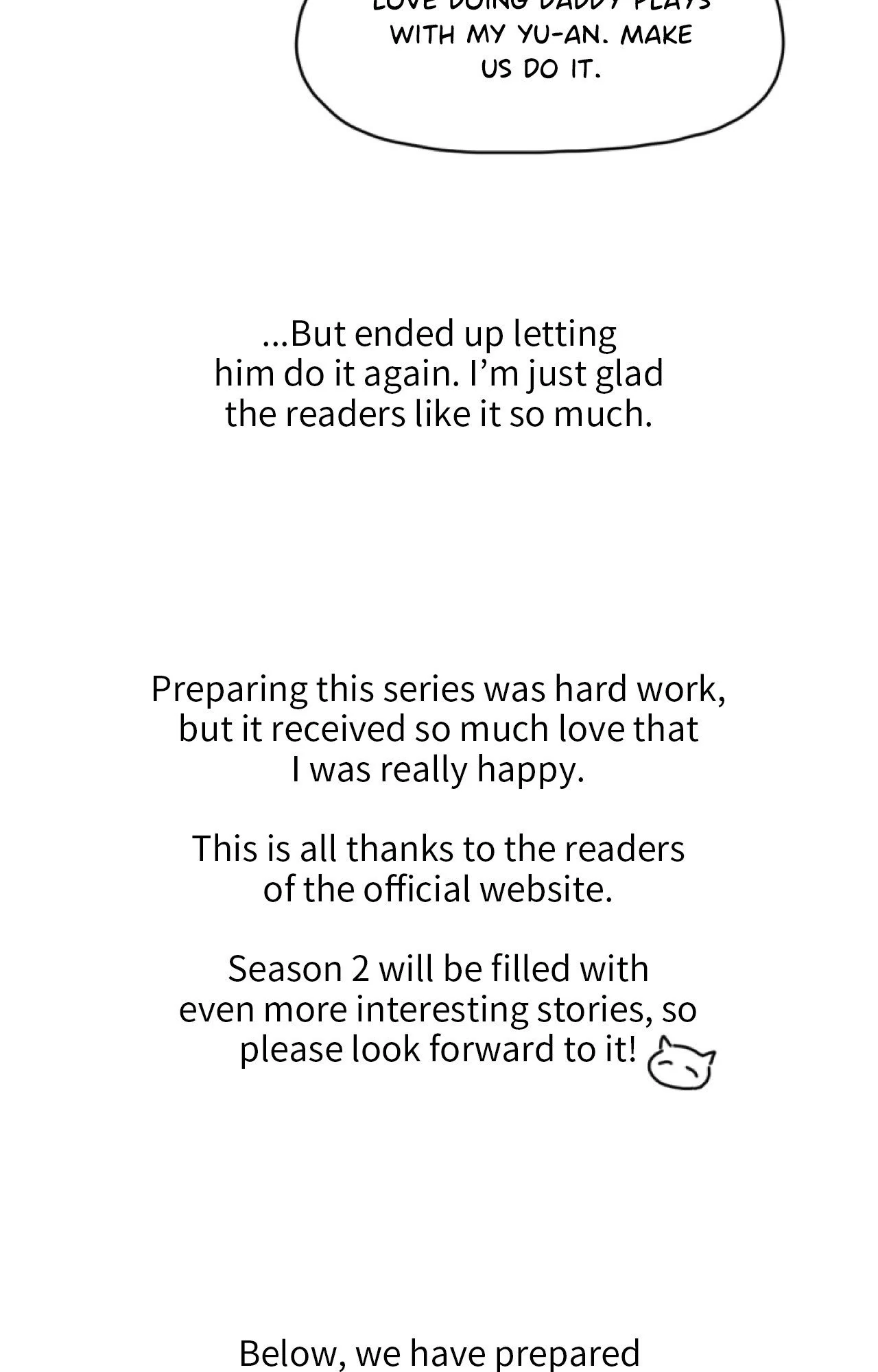 My Sadistic Master [Official] - Creator's Note manhwa