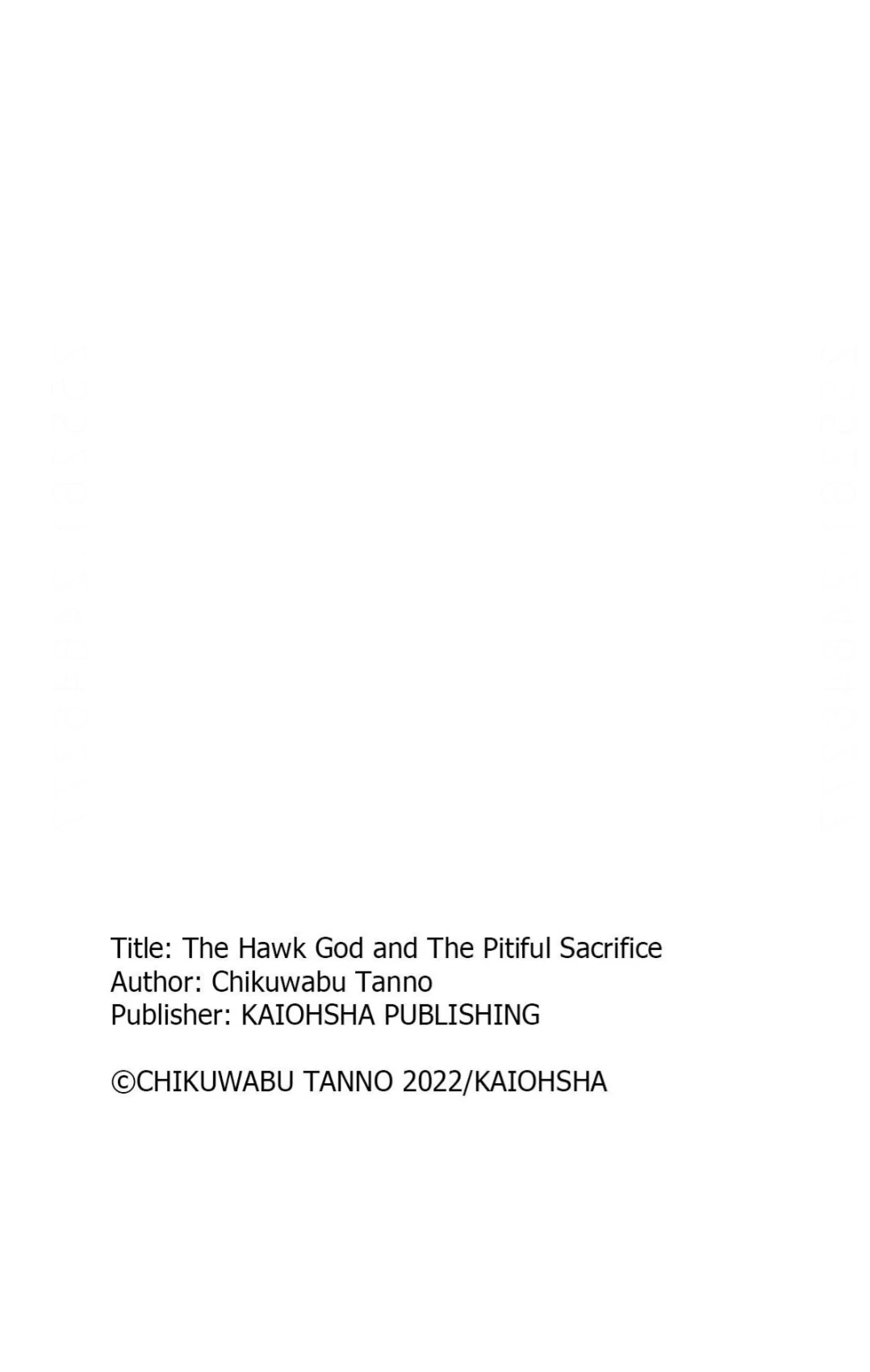 The Hawk God And The Pitiful Sacrifice | ×Official - Volume 1 Chapter 2 manhwa