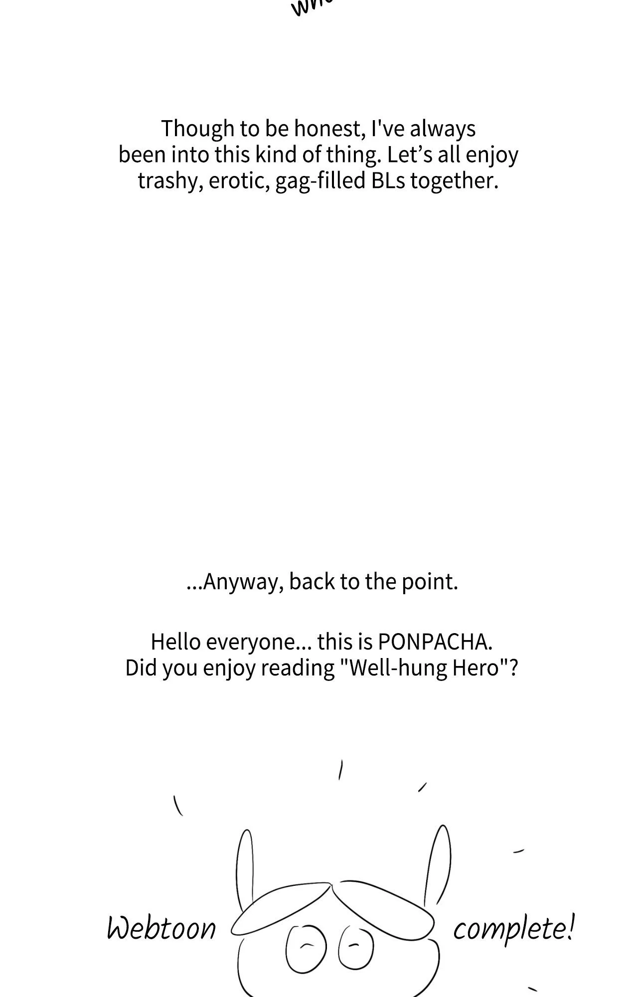 Well-hung Hero [Official] - Creator's Note manhwa