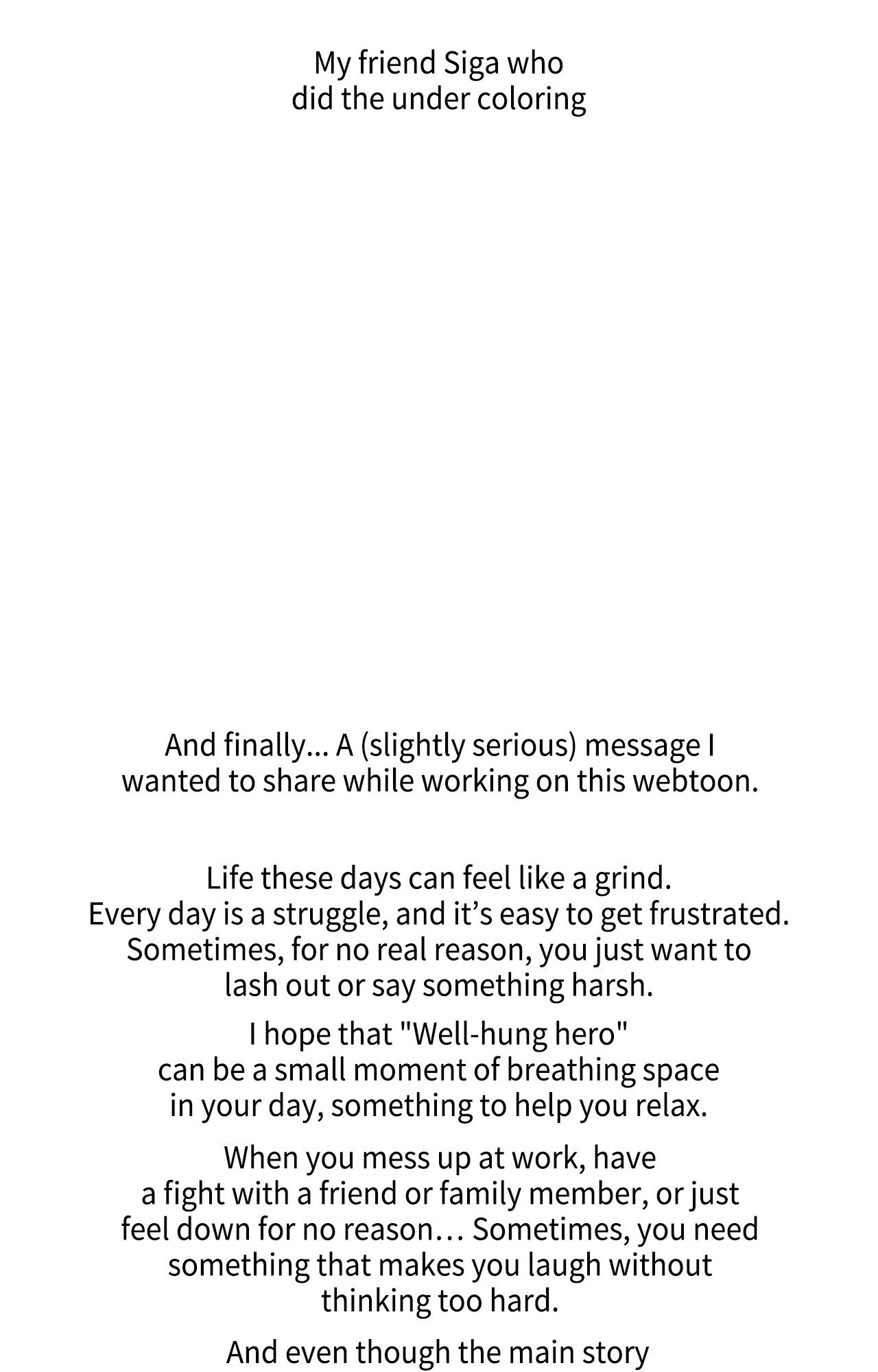 Well-hung Hero [Official] - Creator's Note manhwa