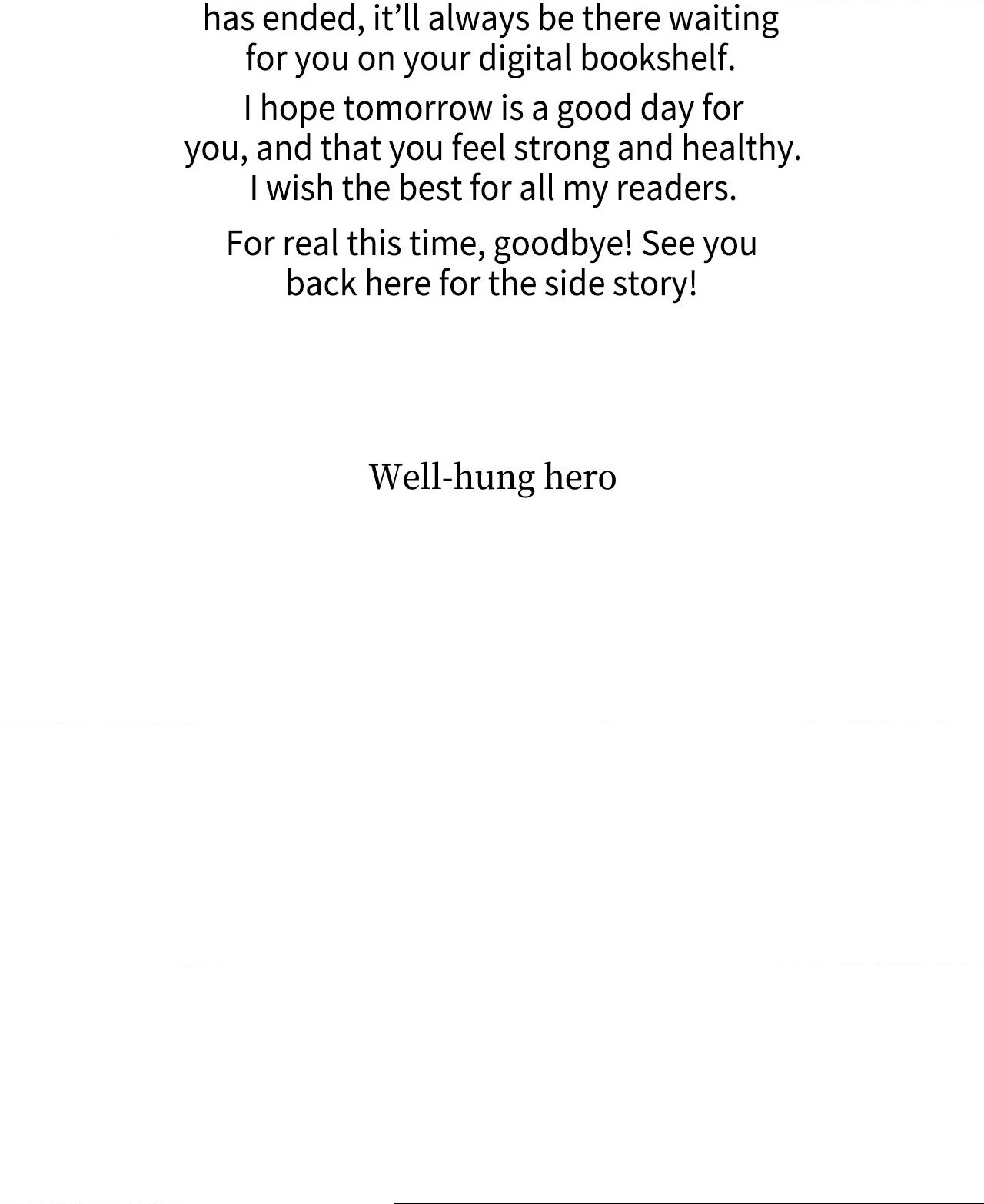 Well-hung Hero [Official] - Creator's Note manhwa