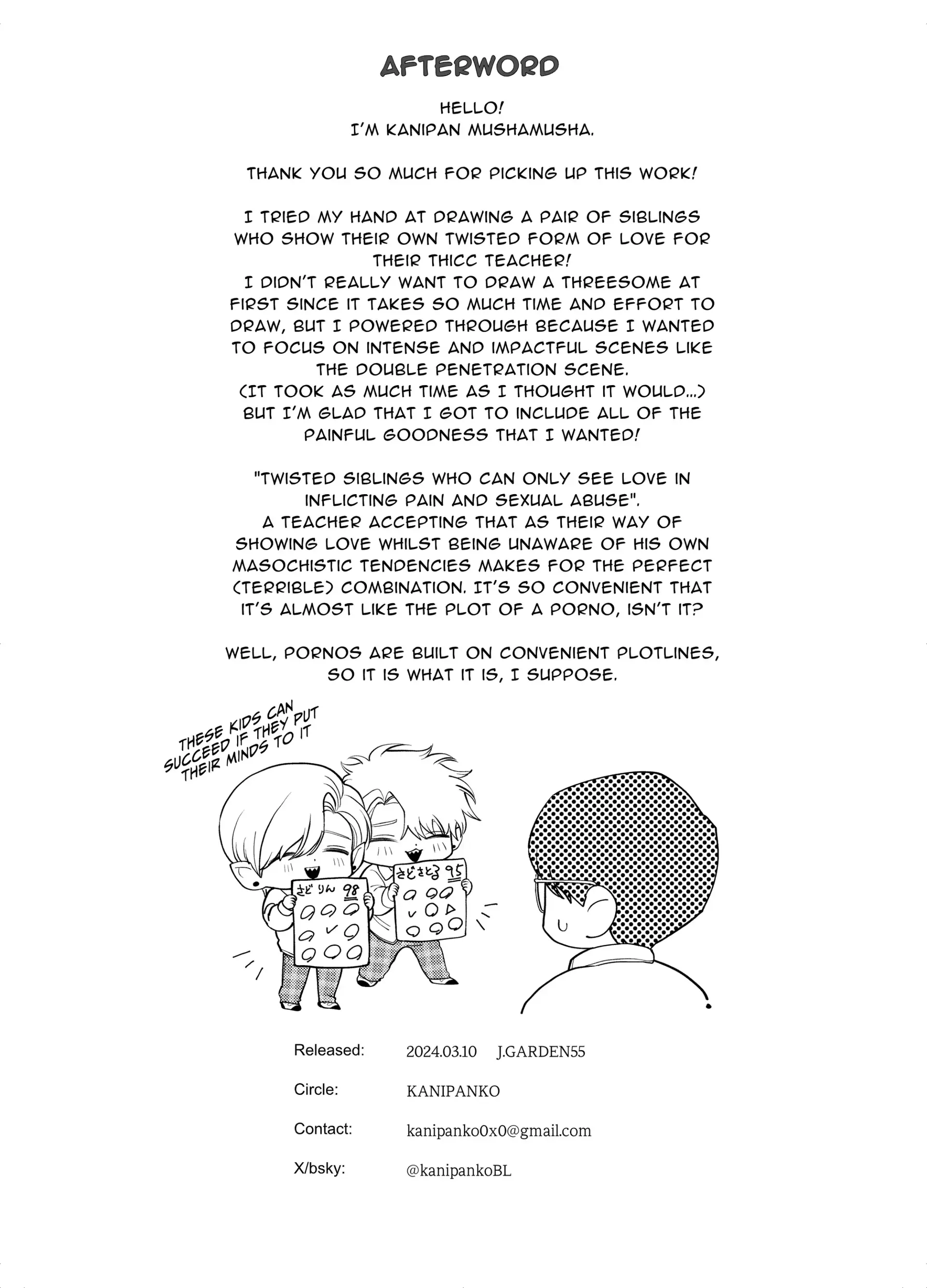 Teach us, Mazo-Sensei! ~Ravished and Corrupted by the Delinquent Sadist Brothers I Teach - Oneshot manhwa