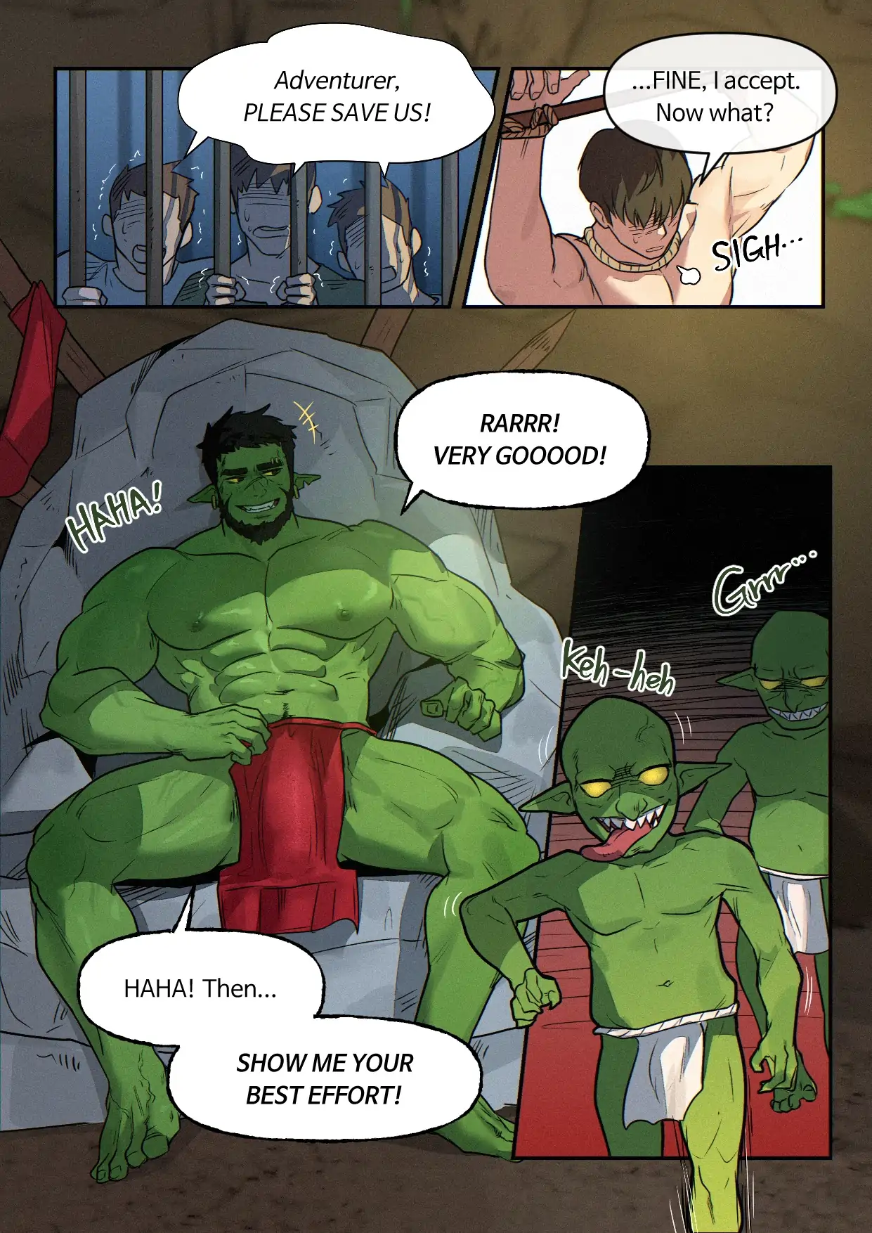 Reon and the Goblin cave - Oneshot (TW: gang rape) manhwa