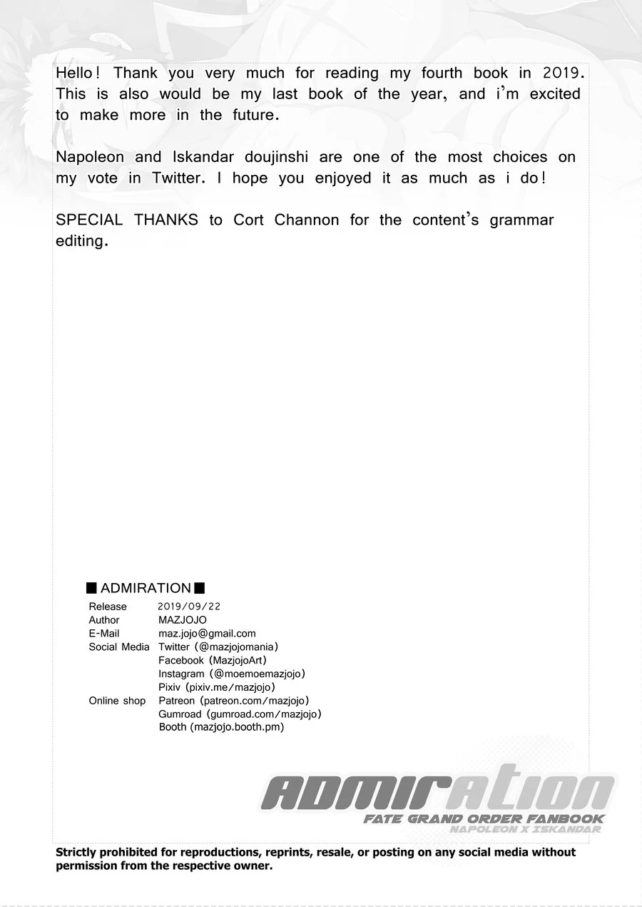 ADMIRATION – Fate/Grand Order dj - Oneshot manhwa