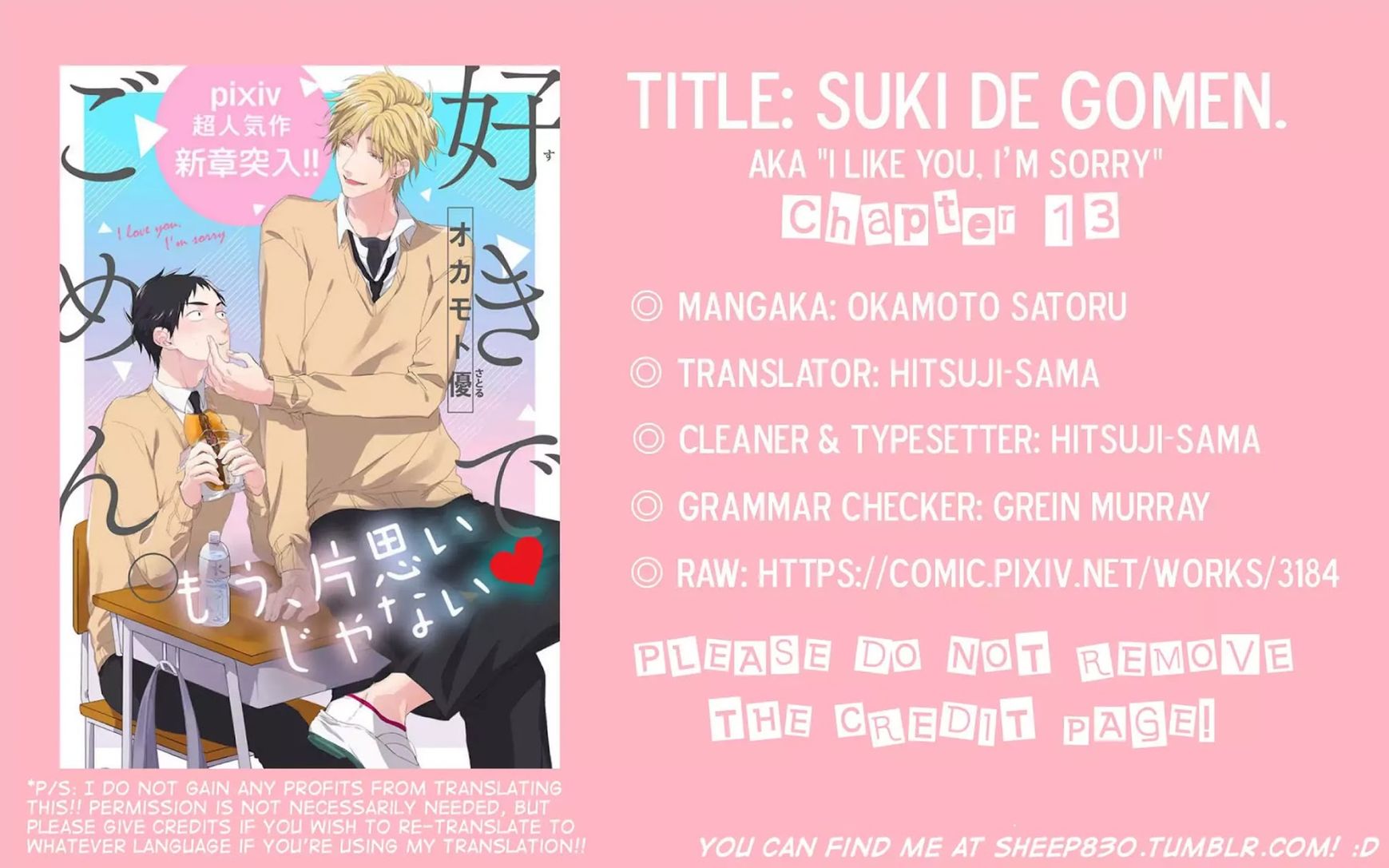Suki de Gomen - Chapter 13 manhwa
