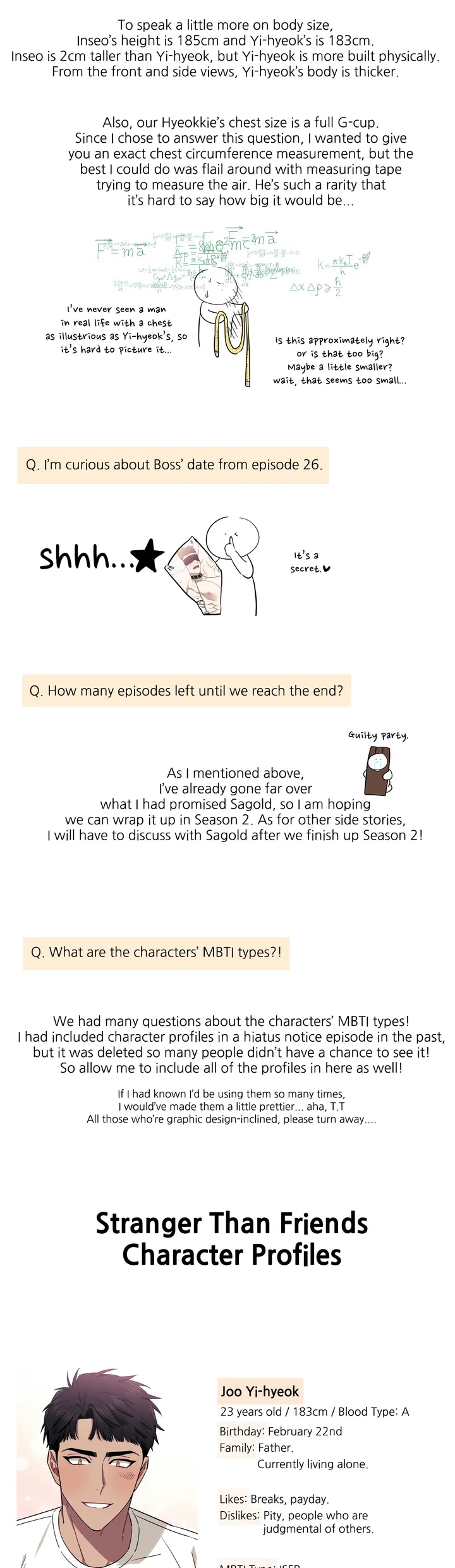 Stranger Than Friends - Creator's Note manhwa