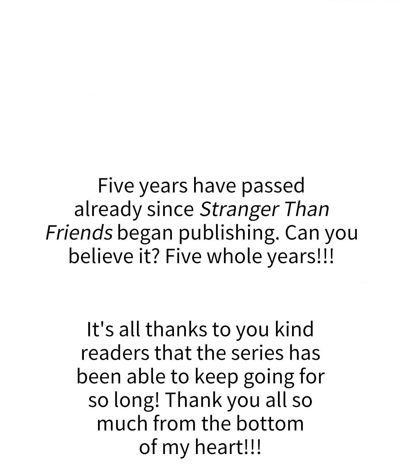 Stranger Than Friends - Creator's Note manhwa