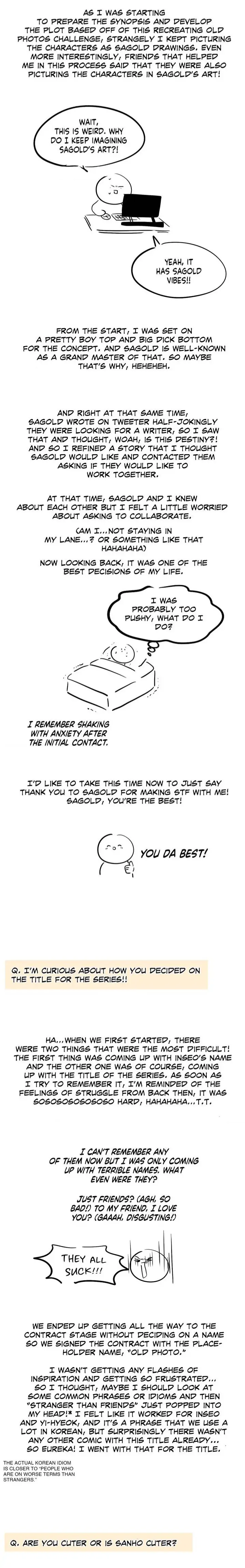 Stranger Than Friends - Epilogue : Creator's Note manhwa