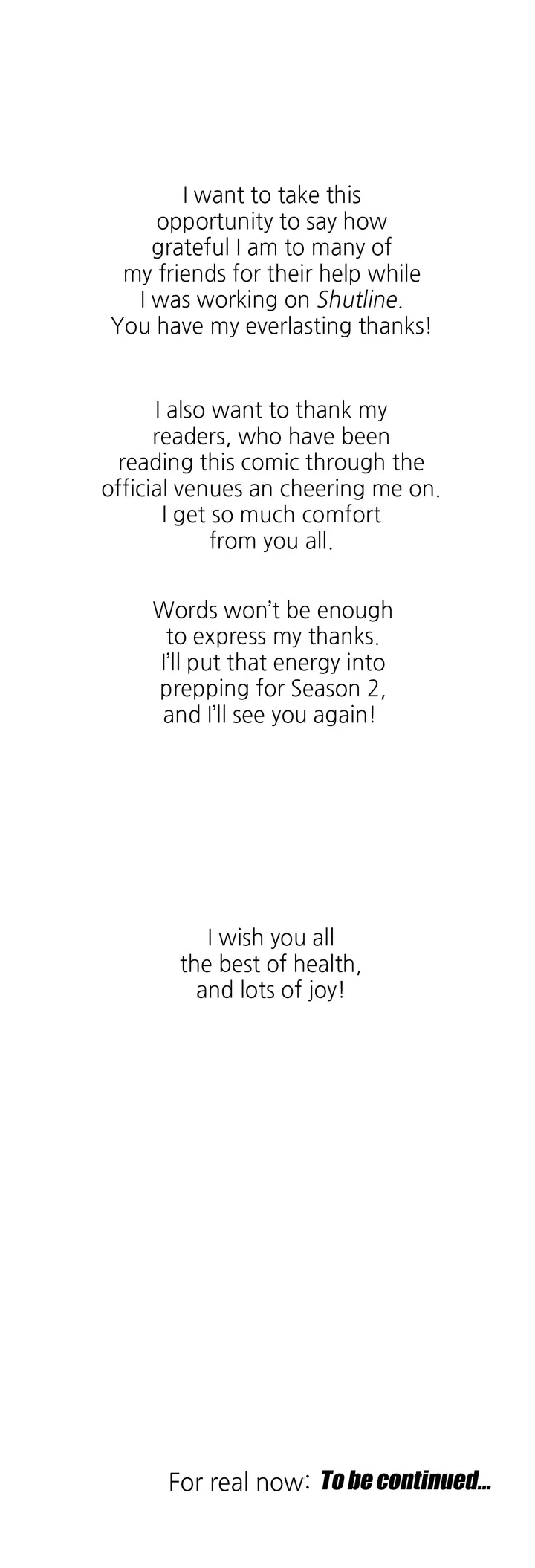 Shutline [Official] - Creator's Note manhwa