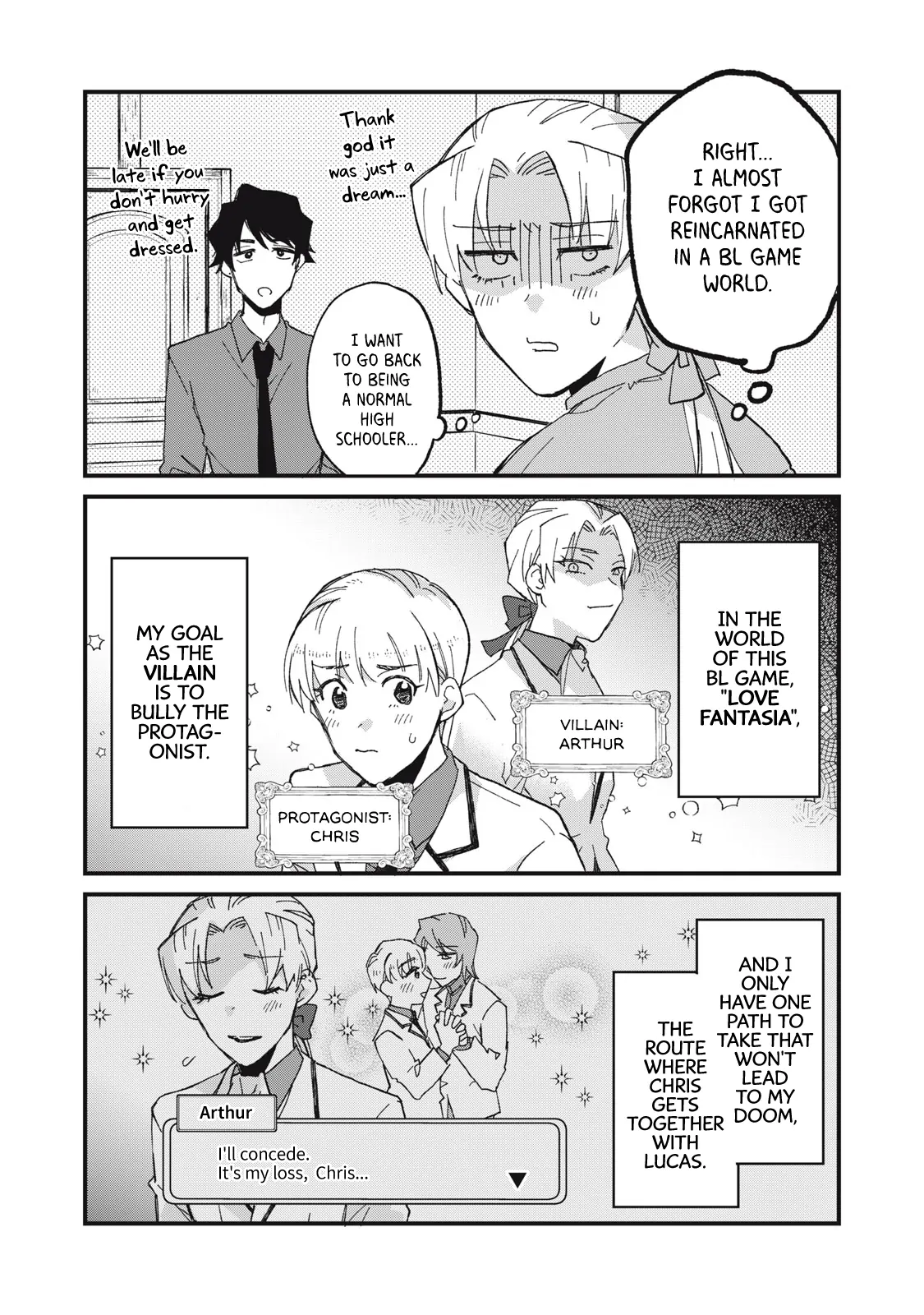 Aishite hoshi no wa ore janai no ni! BL game no akuyaku reisoku ni tensei shita no ni kirawarenakute komattemasu~ - Chapter 2 manhwa