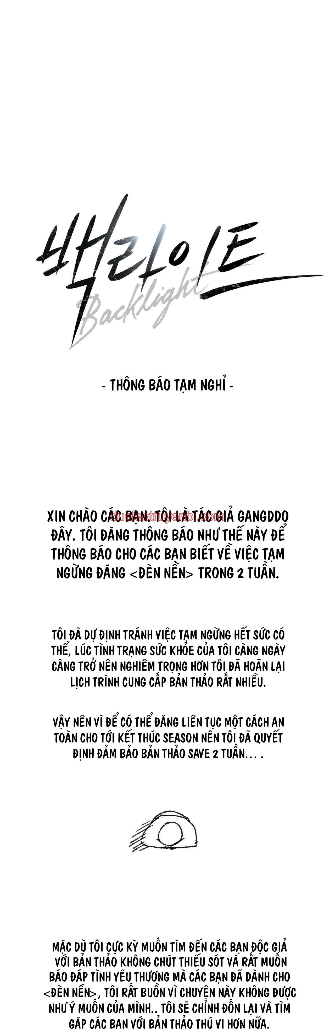 ĐÈN NỀN - Chapter 21.1 THÔNG BÁO HOÃN manhwa