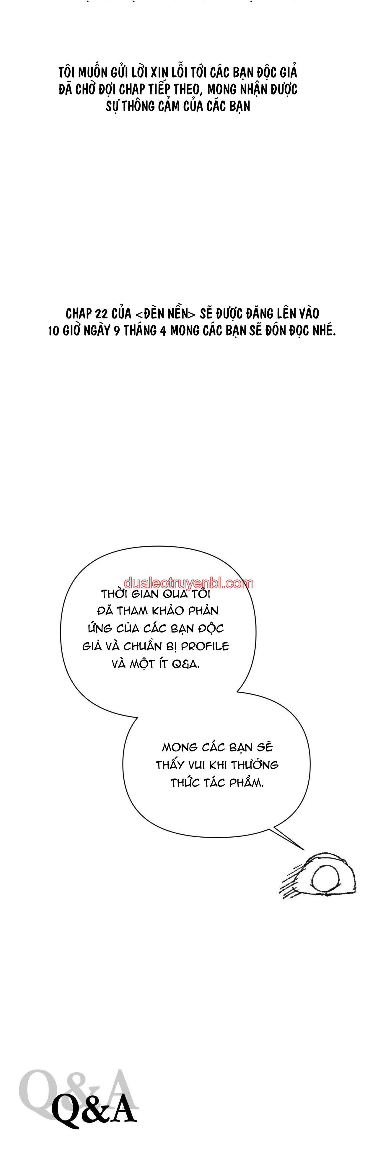ĐÈN NỀN - Chapter 21.1 THÔNG BÁO HOÃN manhwa