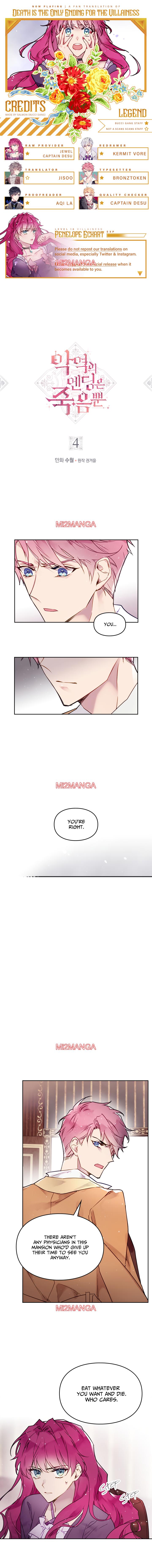 Death Is The Only Ending For The Villainess - Chapter 4 manhwa
